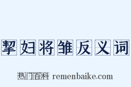 挈妇将雏反义词是什么意思的图片